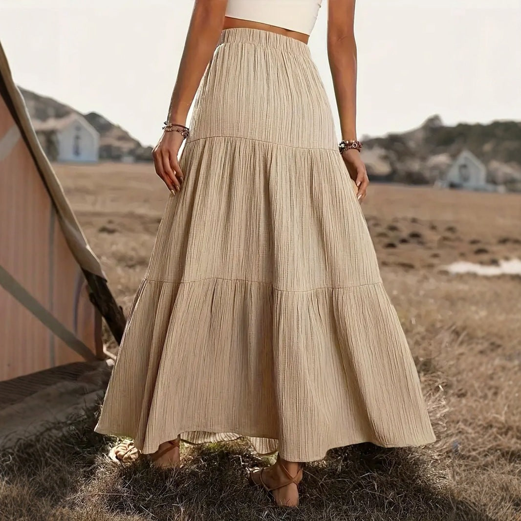 Nina – Tiered Button Waist Maxi Skirt