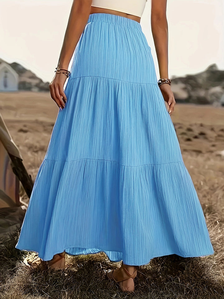 Nina – Tiered Button Waist Maxi Skirt