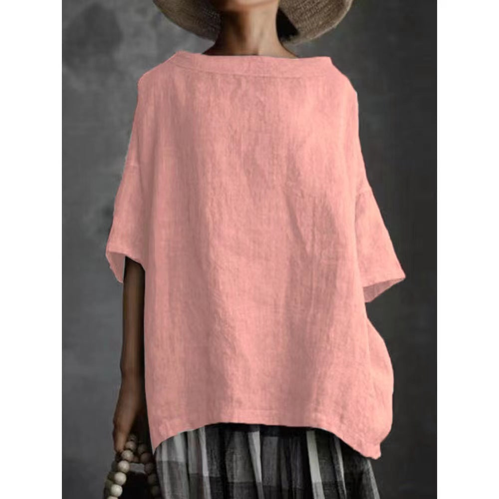 Tessa – Loose Fit Linen-Style Top