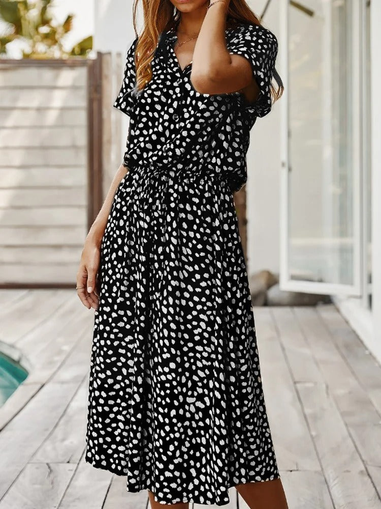 Rosa-Button-Down Midi Dress