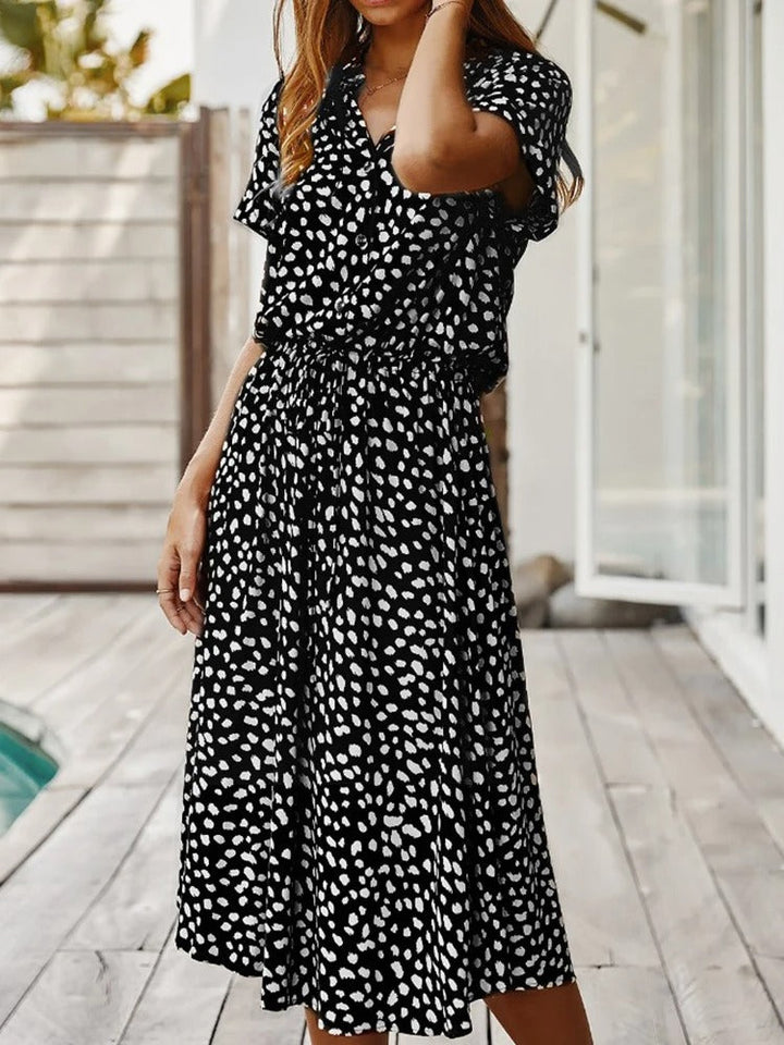 Rosa-Button-Down Midi Dress