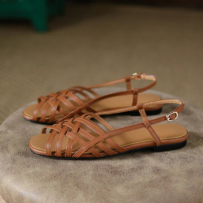Alina-Woven Flat Sandals