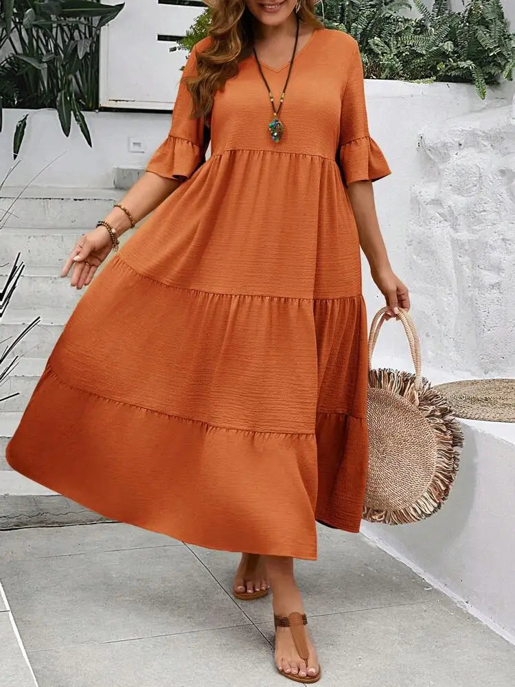 Elara-Tiered Maxi Dress