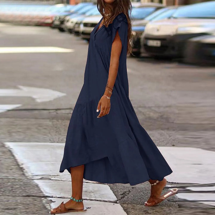 Ann - Flowy V-Neck Boho Maxi Dress