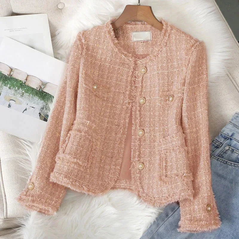 Colette - Textured Pearl-Button Jacket