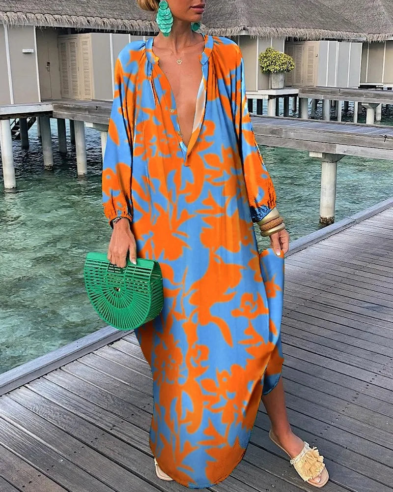 Azie - Tropical Swirl Maxi Kaftan
