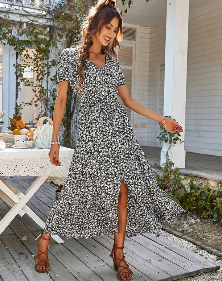 Dresana - Floral Flutter Sleeve Maxi Dress