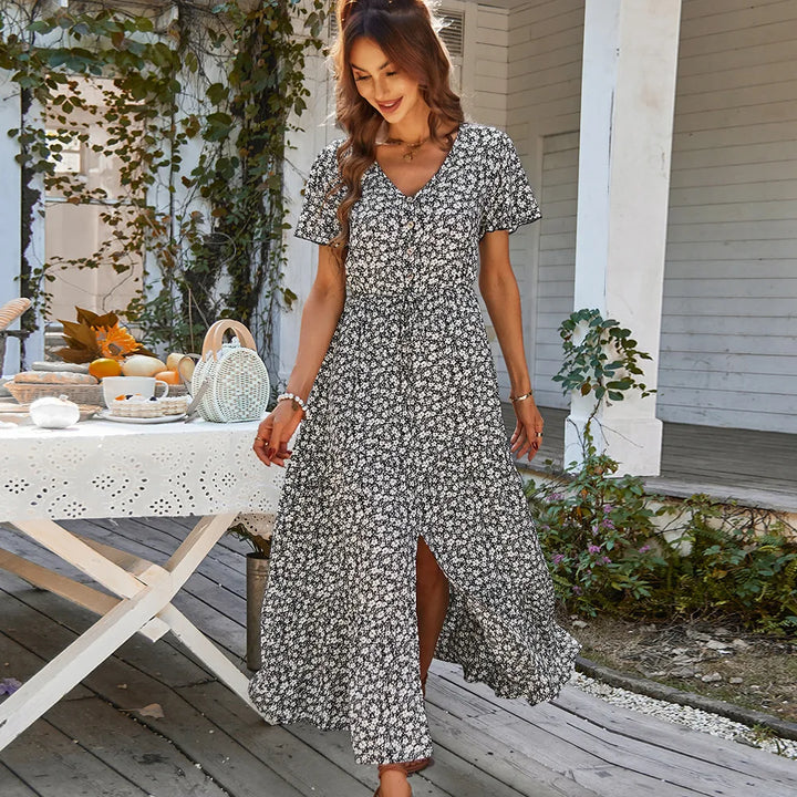 Dresana - Floral Flutter Sleeve Maxi Dress