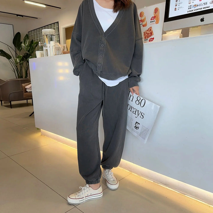 Jodie - Soft Knit Button Lounge Set