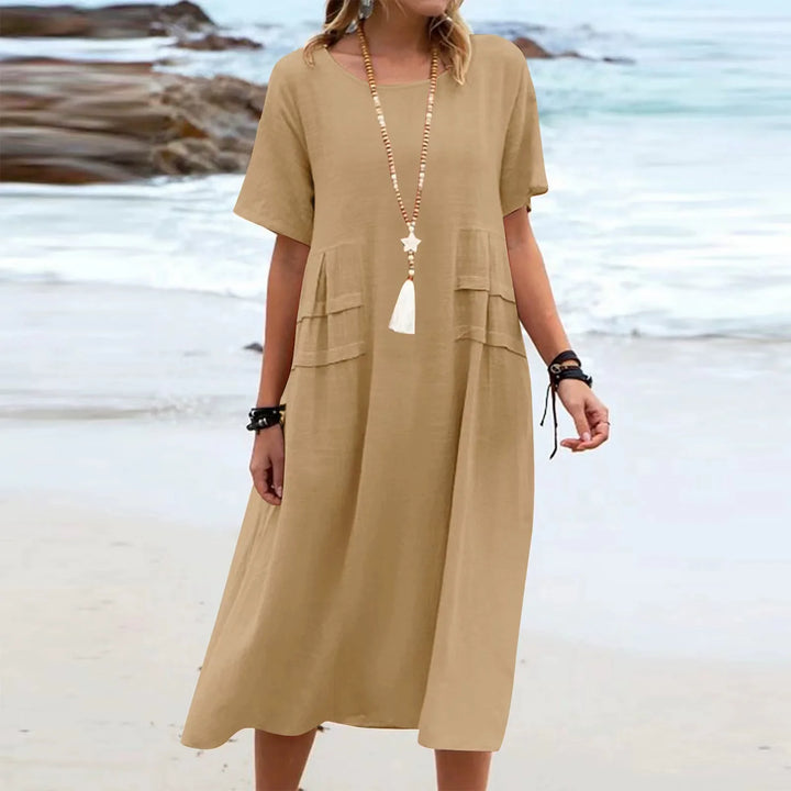 Olivia-Pure Cotton Relaxed Midi Dress