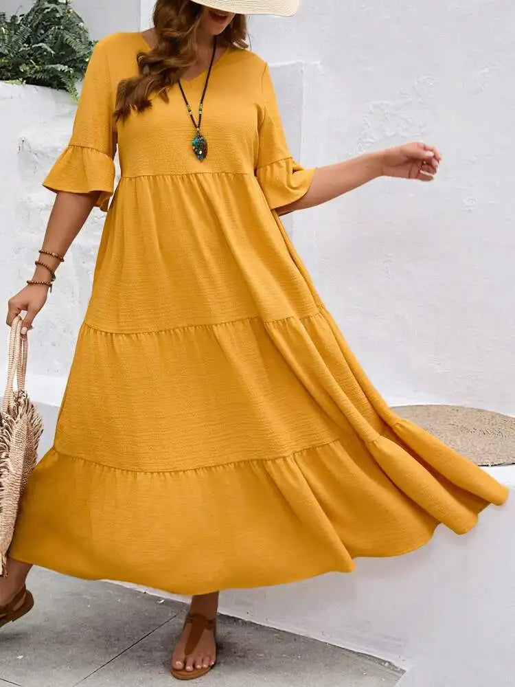 Elara-Tiered Maxi Dress