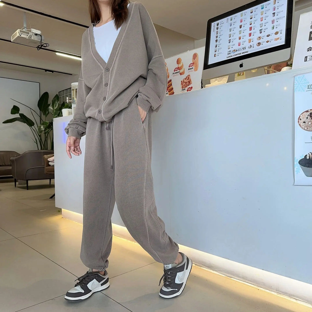 Jodie - Soft Knit Button Lounge Set