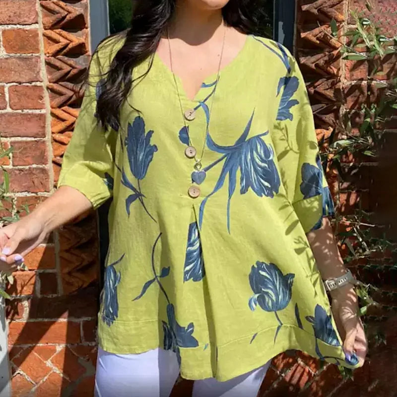 Emma- Bloom Button Front Blouse
