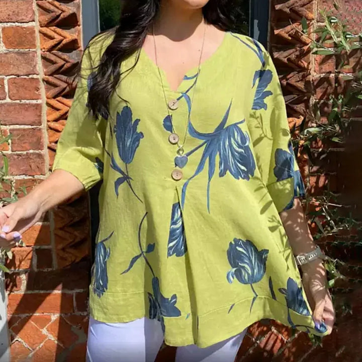 Emma- Bloom Button Front Blouse