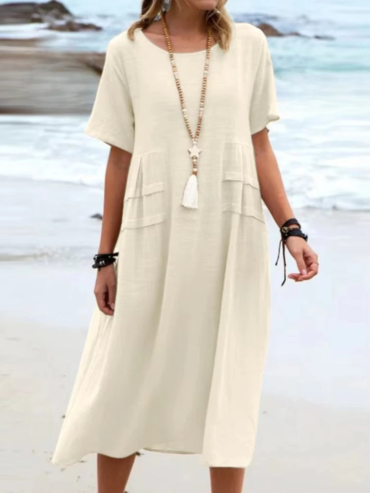 Olivia-Pure Cotton Relaxed Midi Dress