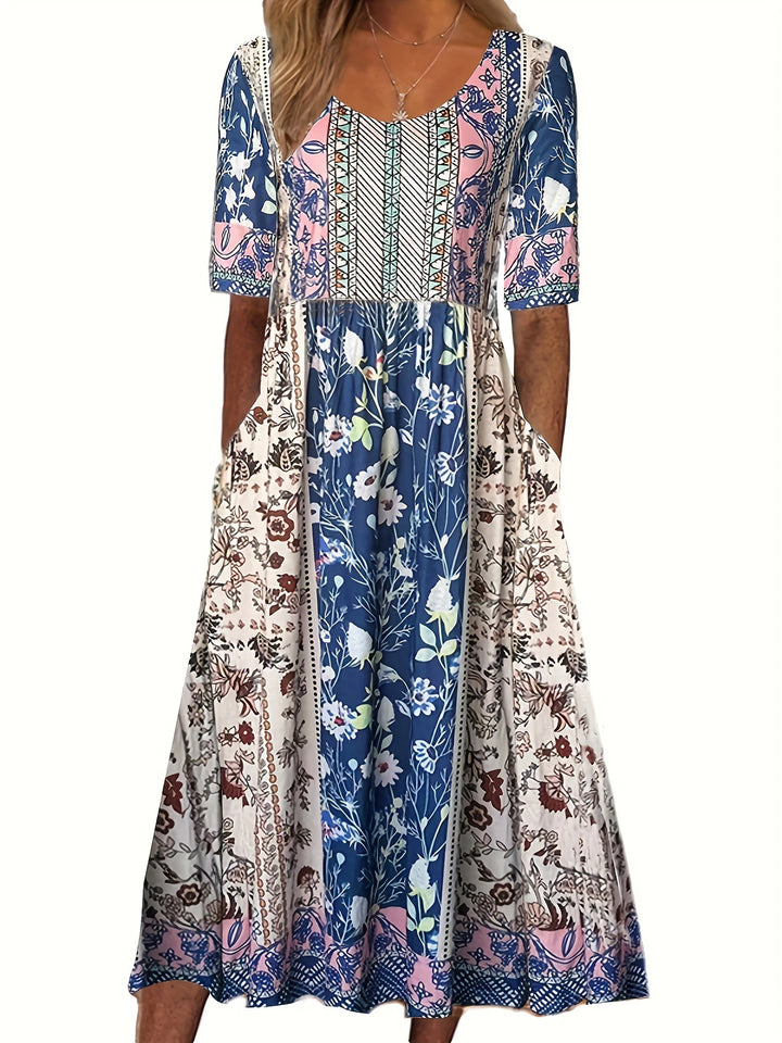 Freya-Boho Floral Midi Dress