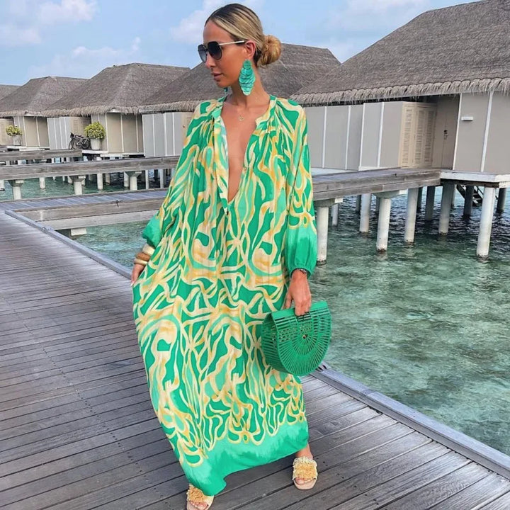 Azie - Tropical Swirl Maxi Kaftan