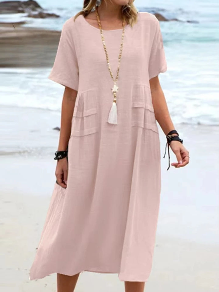 Olivia-Pure Cotton Relaxed Midi Dress