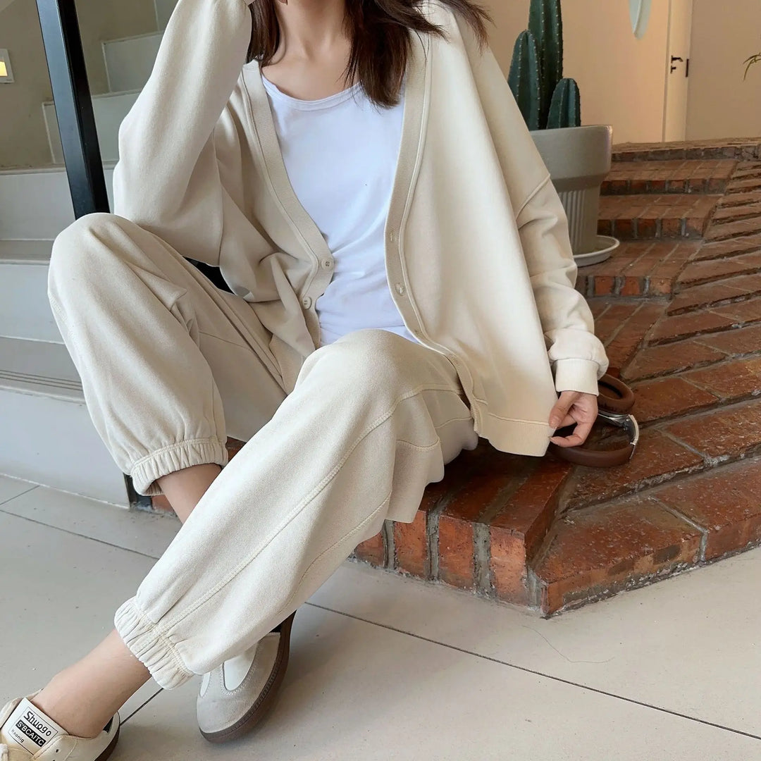 Jodie - Soft Knit Button Lounge Set