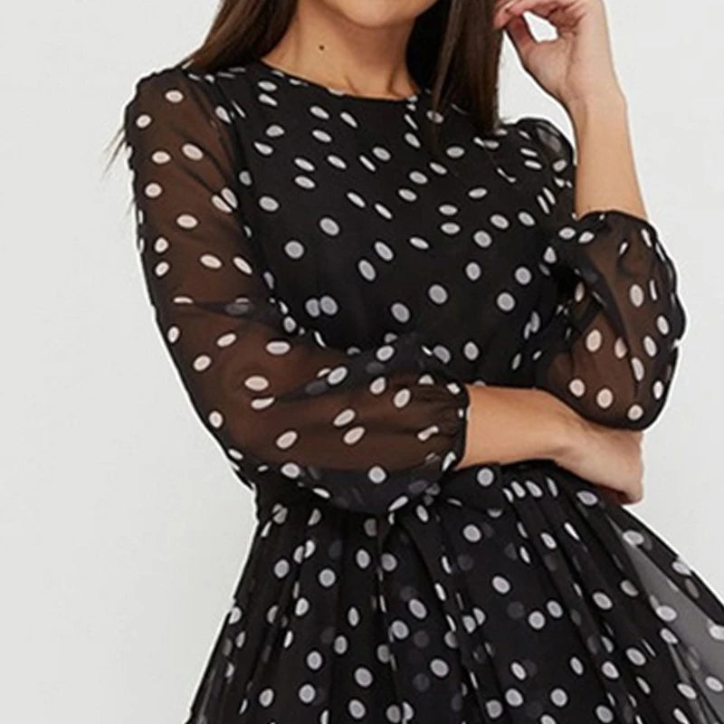 Amelia-Polka Dot Midi Dress