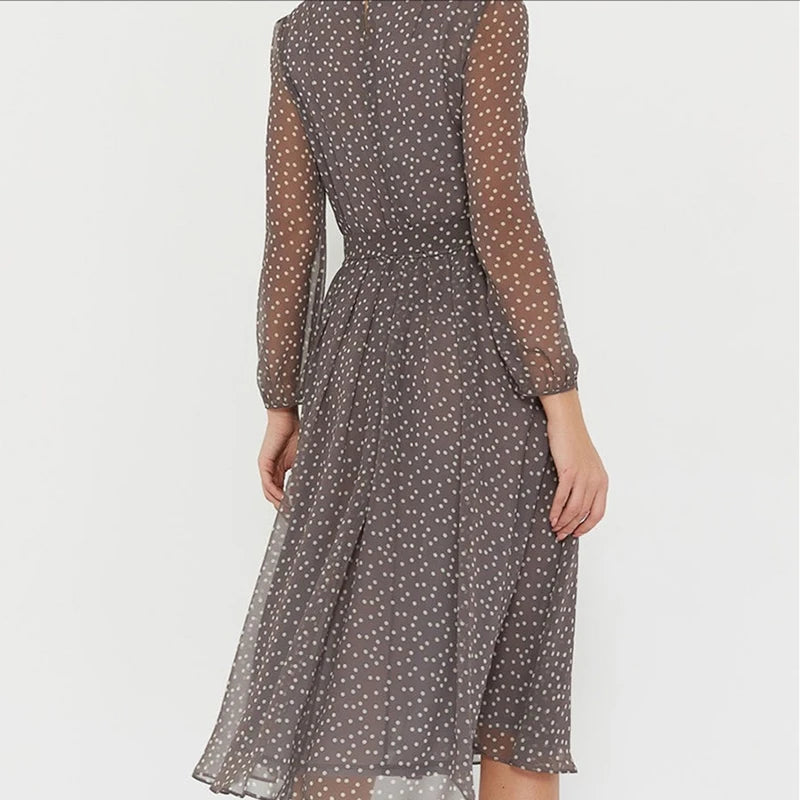 Amelia-Polka Dot Midi Dress