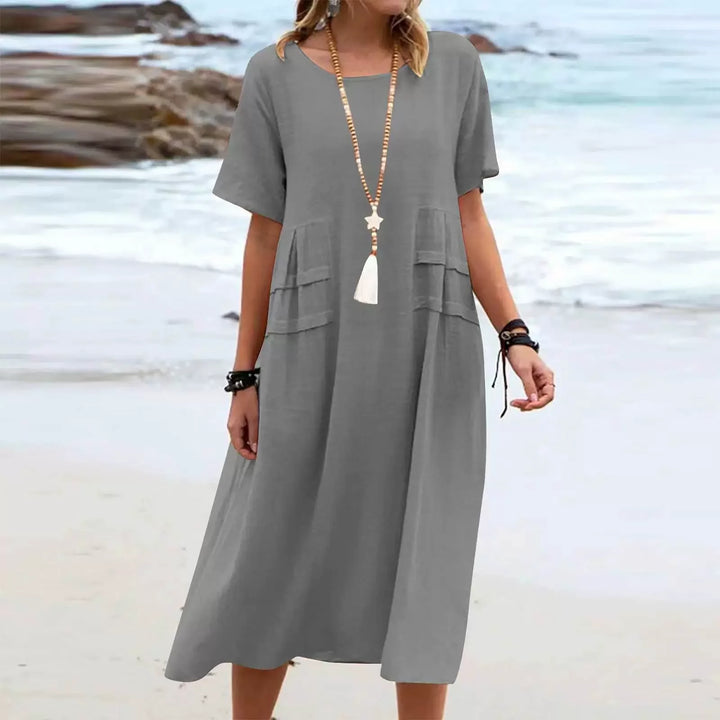 Olivia-Pure Cotton Relaxed Midi Dress