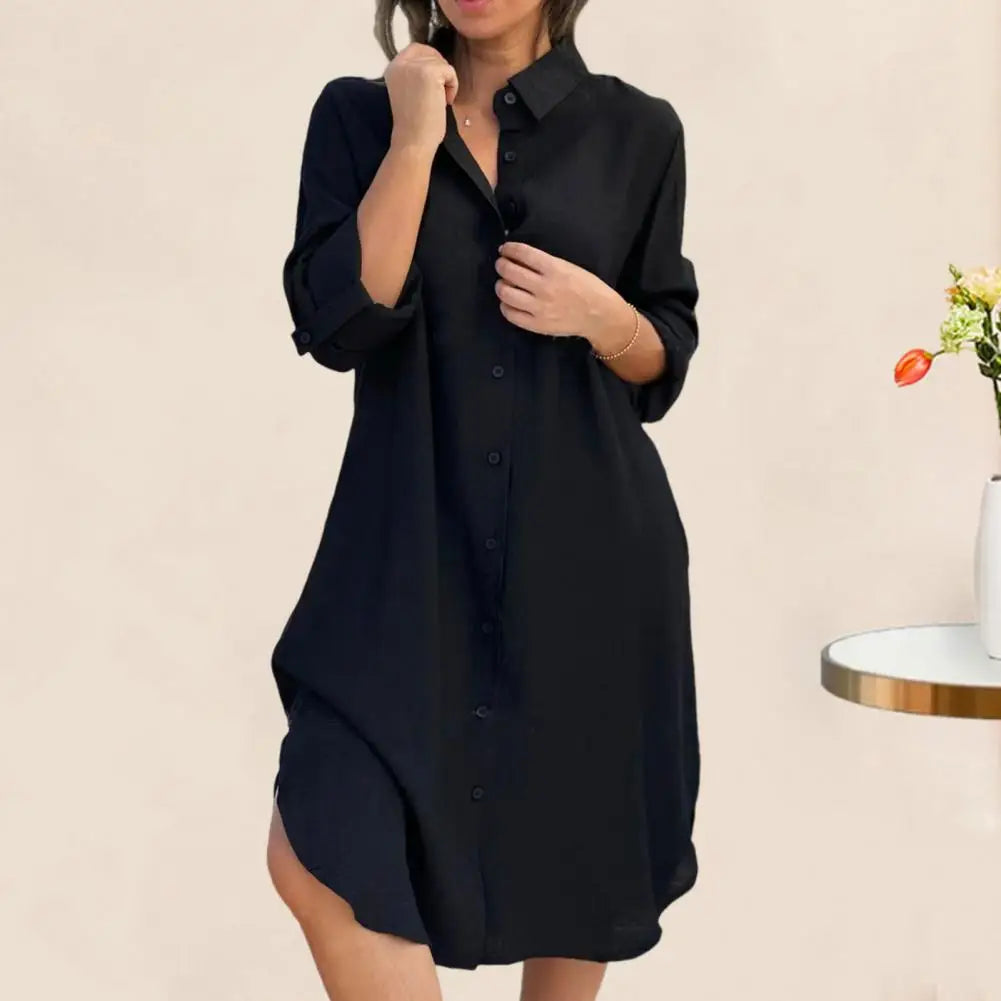 Avery – Relaxed Button-Down Shirt Dress