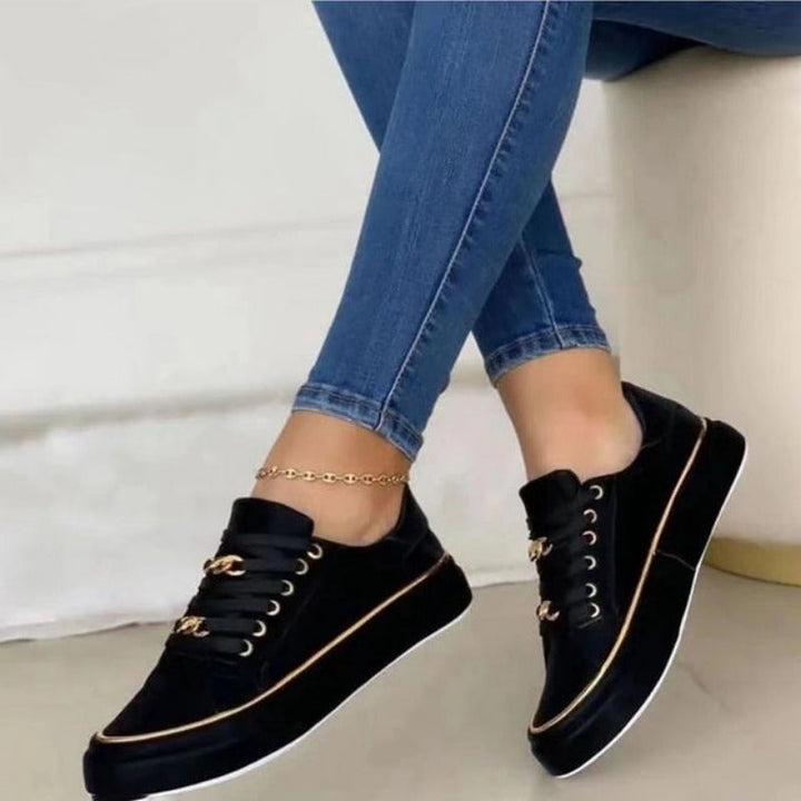 Kate-Luxe Chain Accent Sneakers