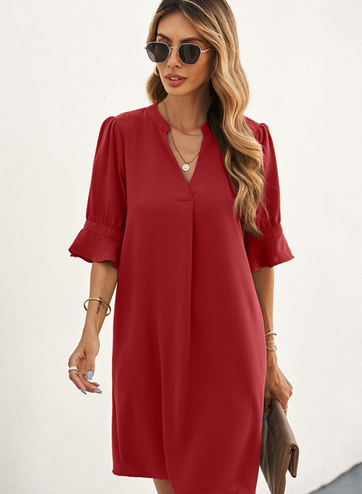 Nerina-Relaxed V-Neck Dress
