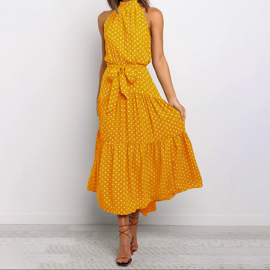 Penny - Polka Tier Halter Dress