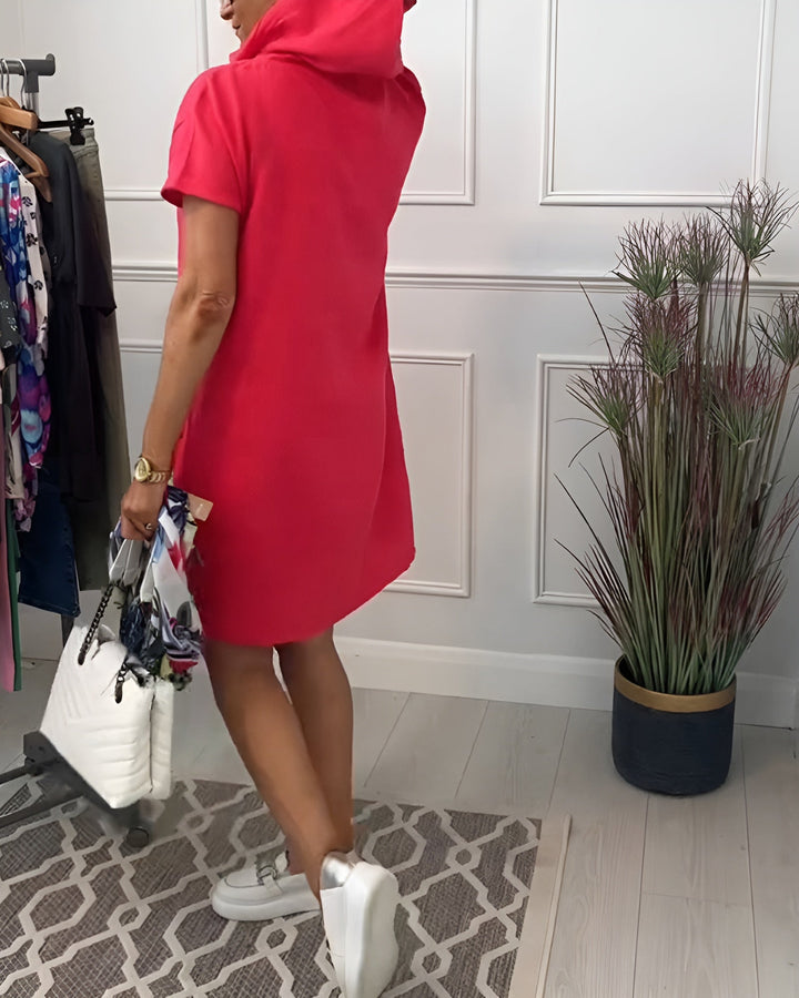 Paige-Hooded Pocket T-Shirt Dress