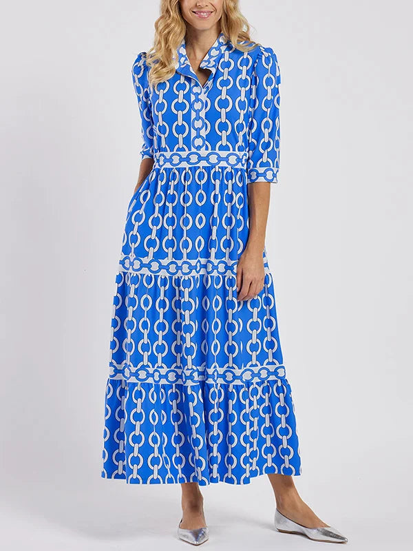 Riviera-Chain Print Maxi Dress
