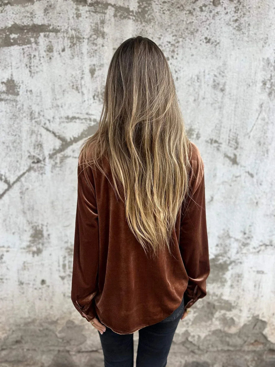 Mira-Velvet Button-Up Shirt