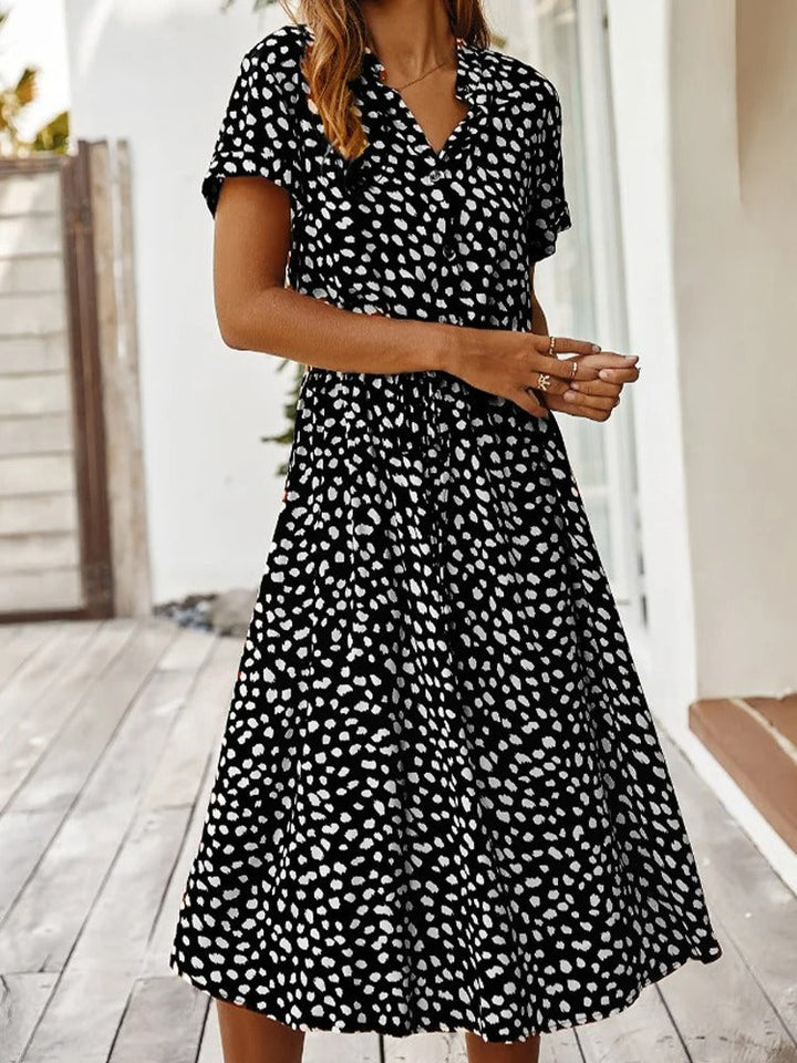 Rosa-Button-Down Midi Dress