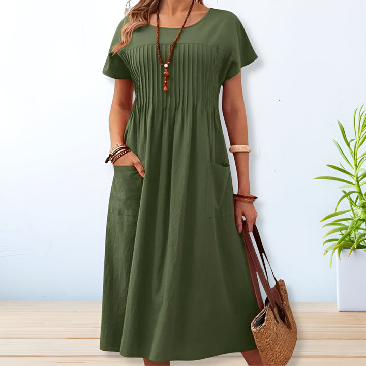 Madeline – Casual Pleated Midi Dress
