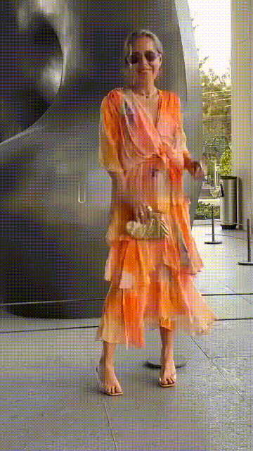 Aurora-Watercolour Layered Maxi Dress