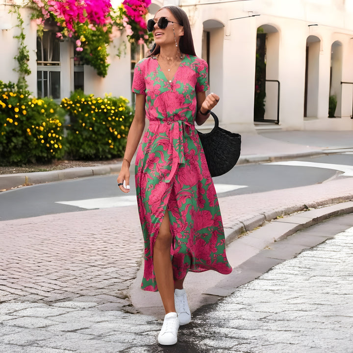 Charlotte – Printed Wrap Maxi Dress