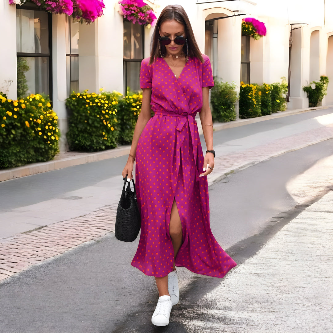 Charlotte – Printed Wrap Maxi Dress