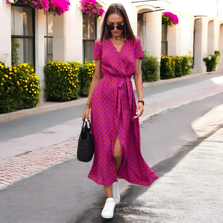 Charlotte – Printed Wrap Maxi Dress