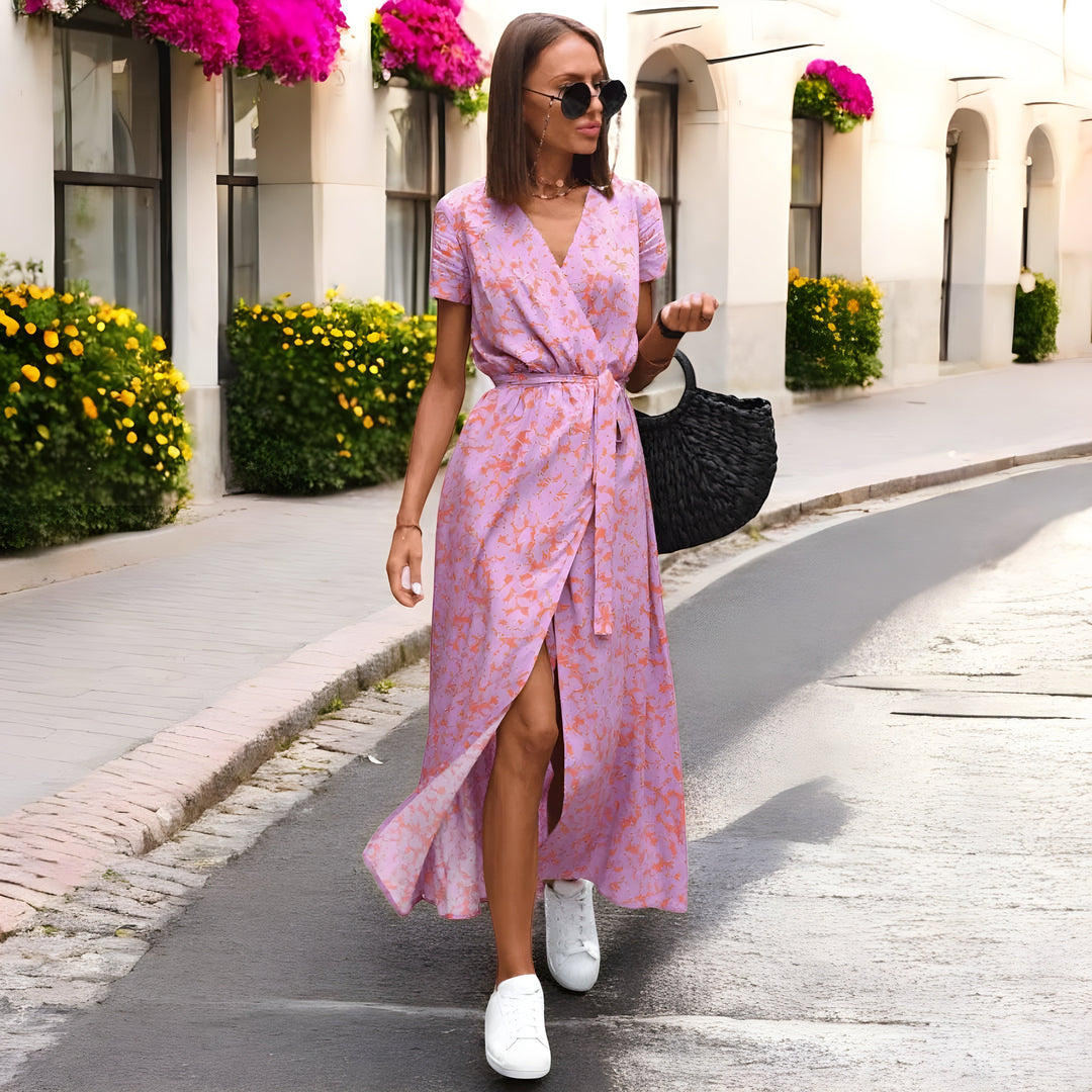 Charlotte – Printed Wrap Maxi Dress