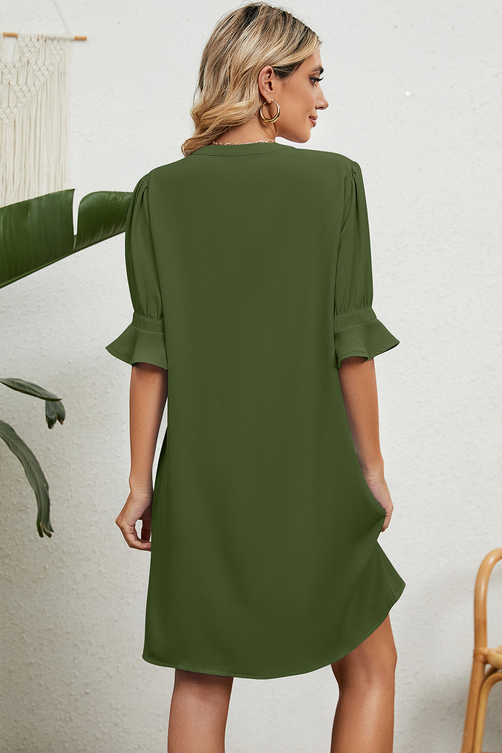 Nerina-Relaxed V-Neck Dress