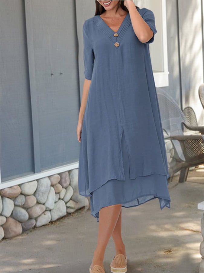 Maribel-Layered Midi Dress