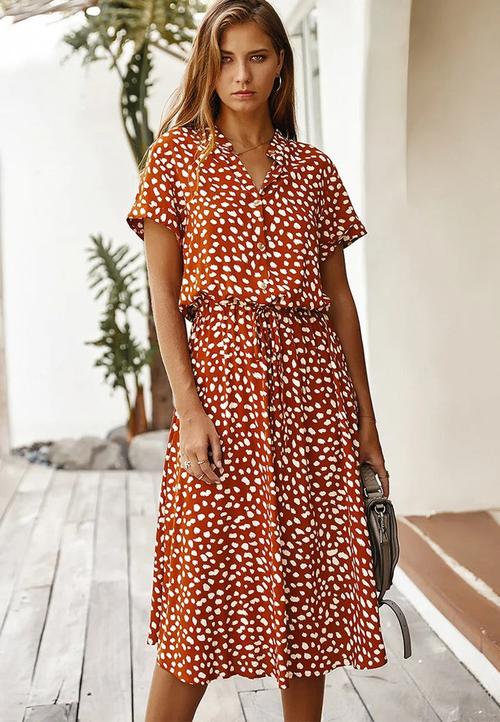 Rosa-Button-Down Midi Dress