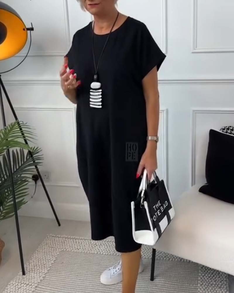 Nova-Relaxed Pocket T-Shirt Dress