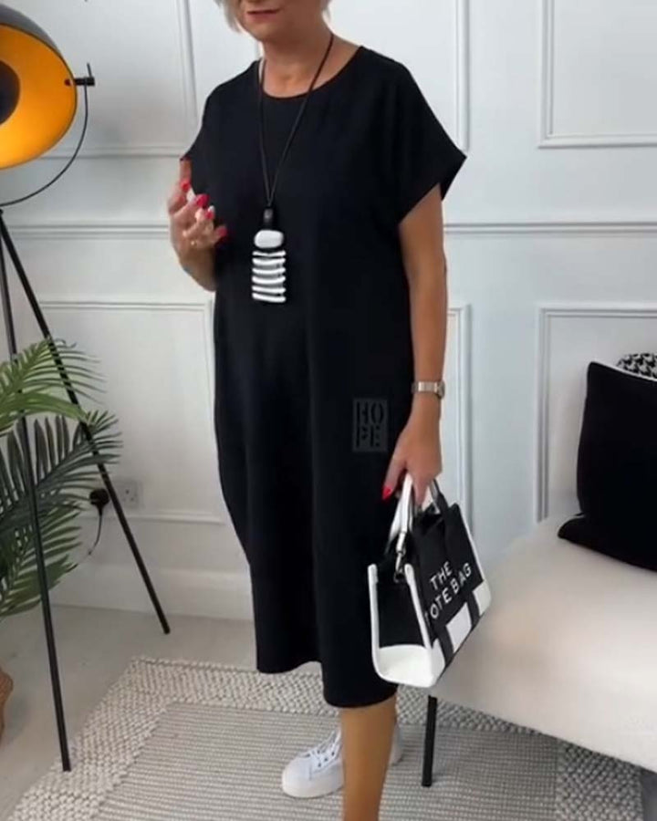 Nova-Relaxed Pocket T-Shirt Dress