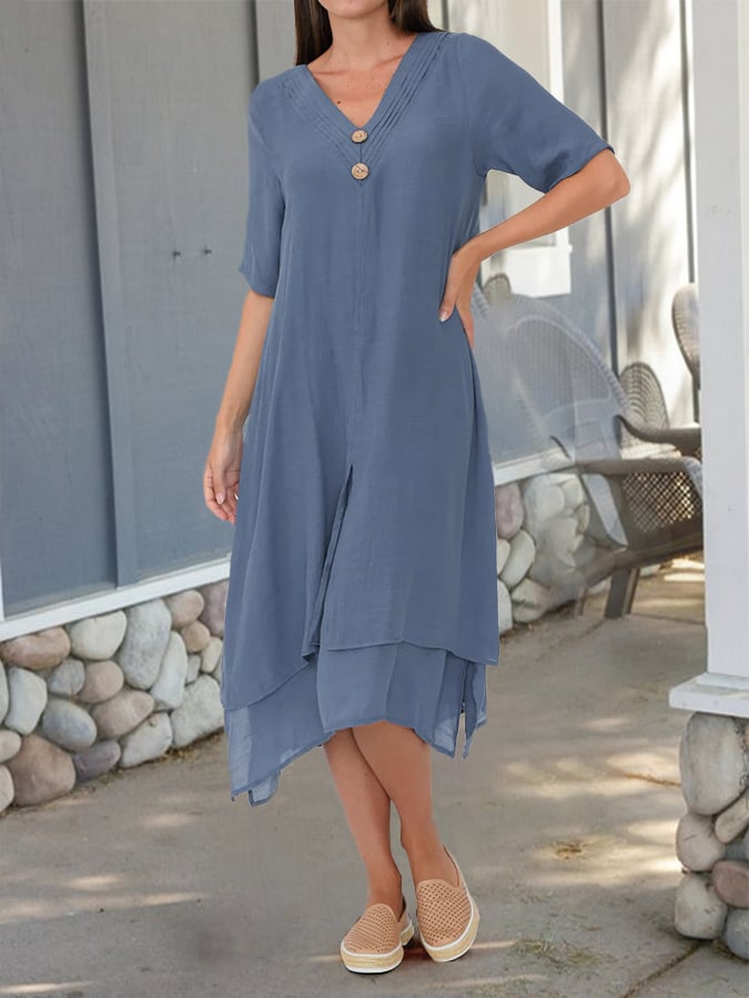 Maribel-Layered Midi Dress