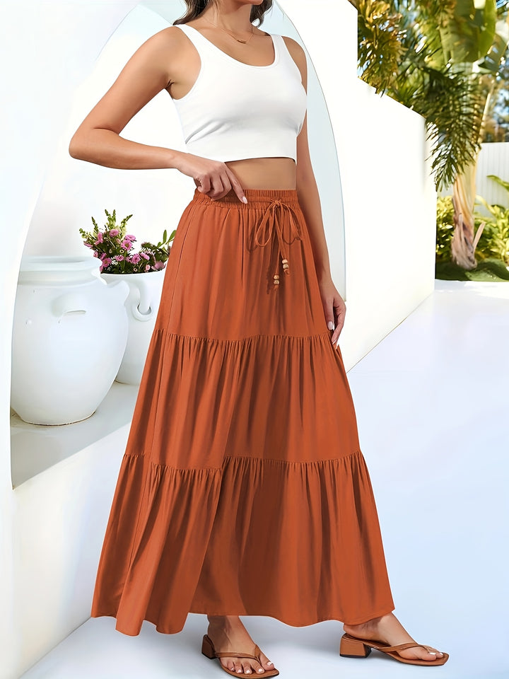 Jasmine – Drawstring Tier Maxi Skirt