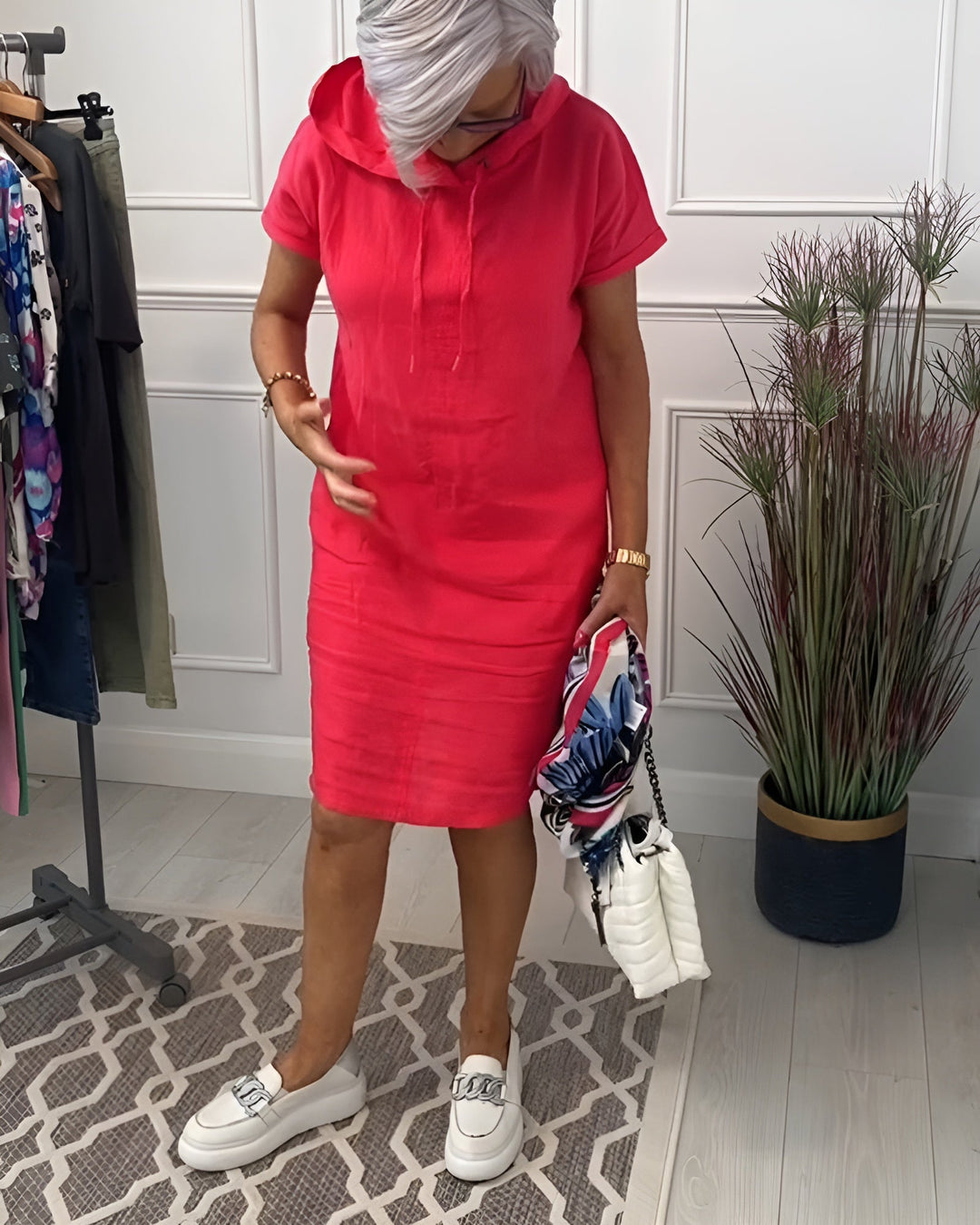 Paige-Hooded Pocket T-Shirt Dress