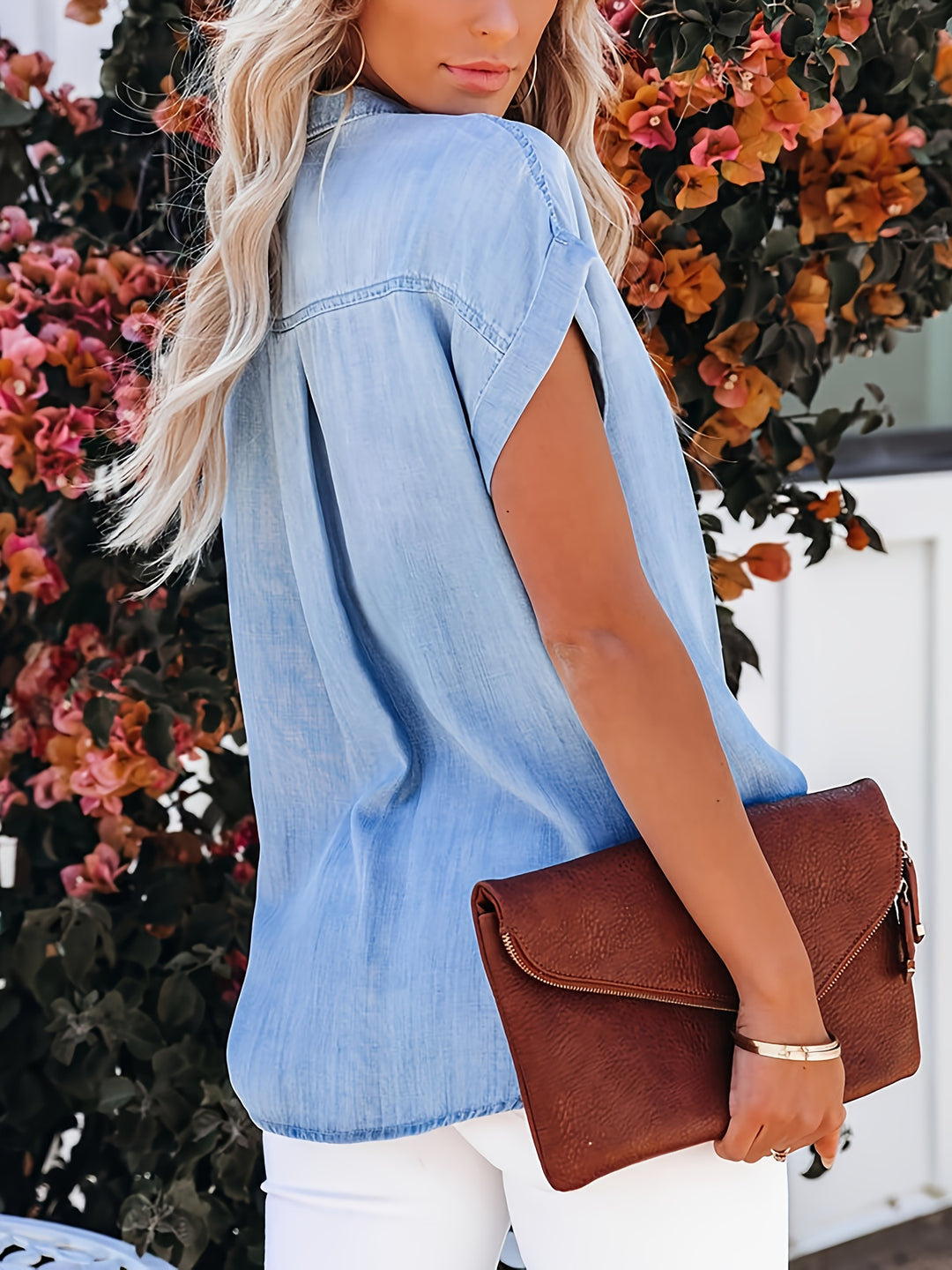 Riley – Soft Roll-Sleeve Button Shirt