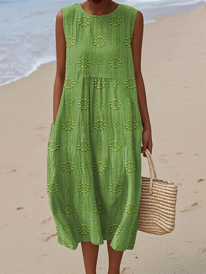 Lila - Embroidered Seaside Midi Dress